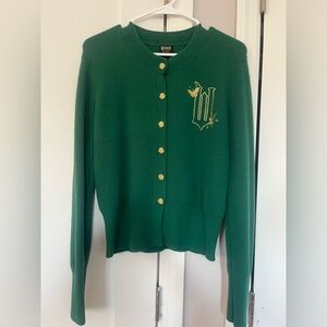 Wicked Movie Elphaba Green Cardigan with Gold Detail